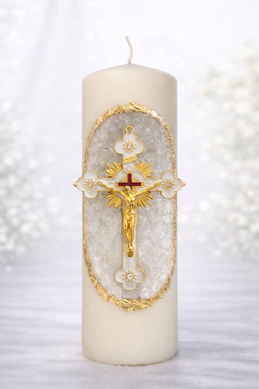 Bougie Décorative 25cm - CRUCIFIX