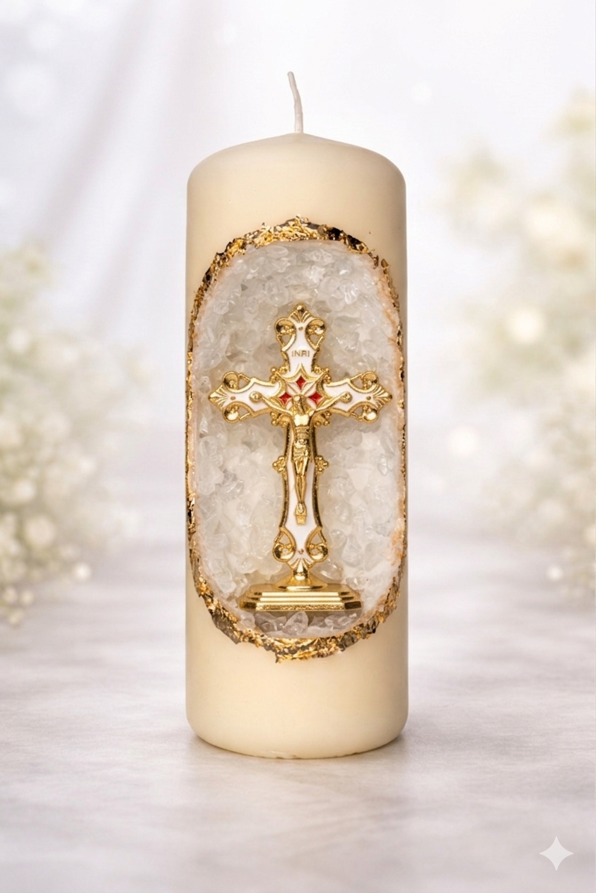 Bougie Décorative 20cm  - CRUCIFIX